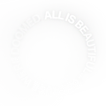 Text 'ALL IS BEAUTIFUL' on a white background